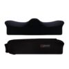 Dwie czarne piankowe podpórki: górna profilowana z centralnym wypukleniem i zaokrąglonymi bokami, dolna prostokątna z naszywką z logo PHOENIX.